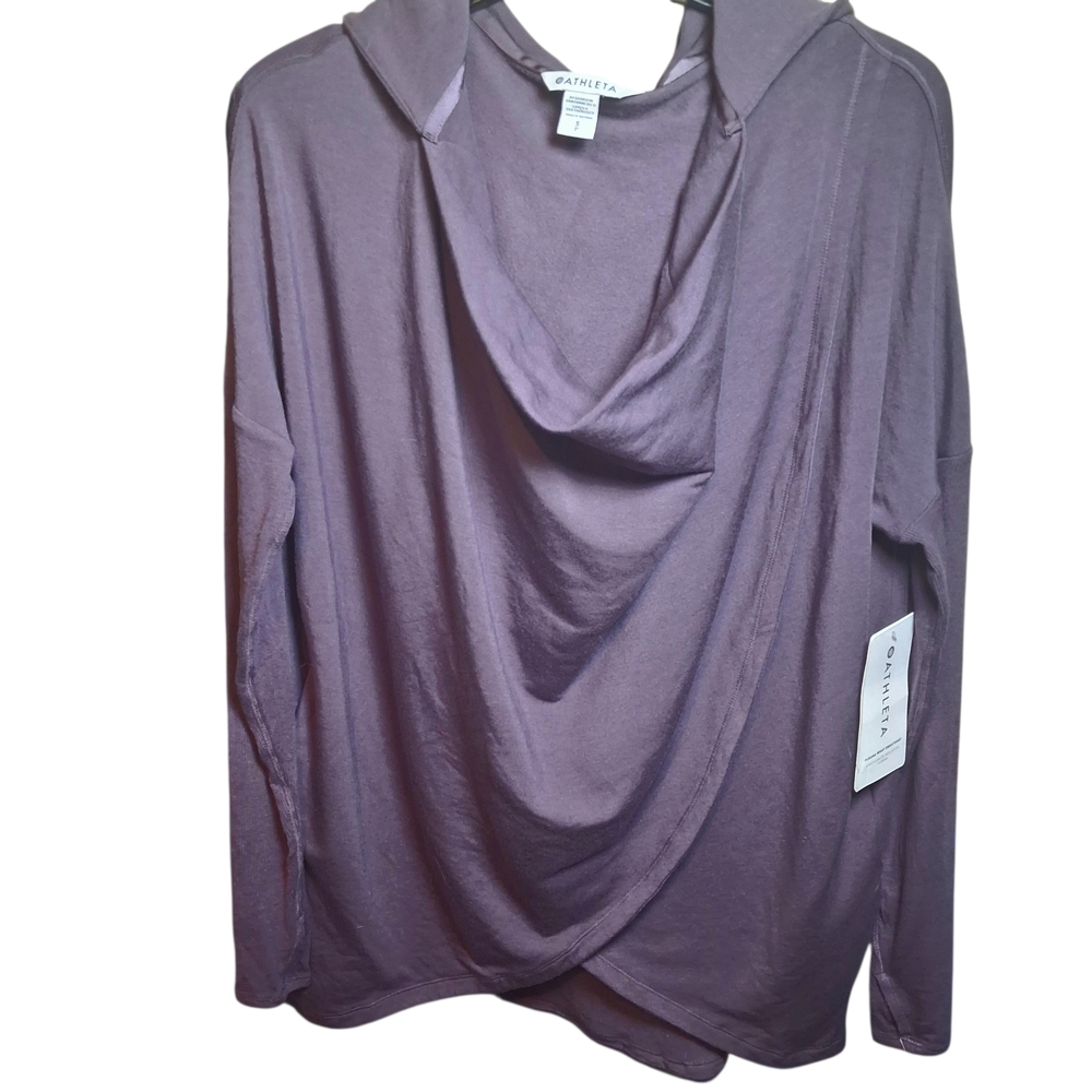 NWT Athleta Women's Purana Wrap Hoodie Sz SP Ribbed Sleeves